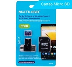Kit 4 em 1 Pen Drive Micro SD 32GB Multilaser - MC151 - comprar online