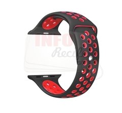 Pulseira de Borracha Preta com Vermelho Apple Watch 42mm / 44mm na internet