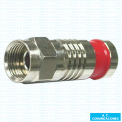 Conector Macho F Cable RG-59 Snap-n-seal Rojo X 50