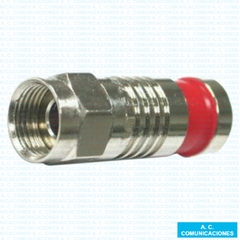 Conector Macho F Cable RG-6 Snap-n-seal Rojo X 5