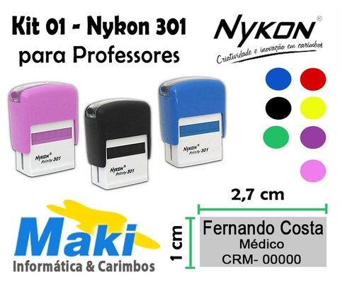 Kit de Carimbos Nykon Power 355 CNPJ + CSI-15 Assinatura (Empresa)