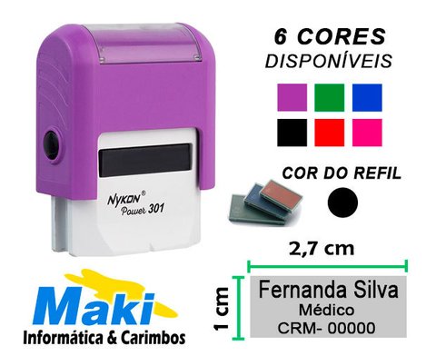 Kit de Carimbos Nykon Power 355 CNPJ + CSI-15 Assinatura (Empresa)