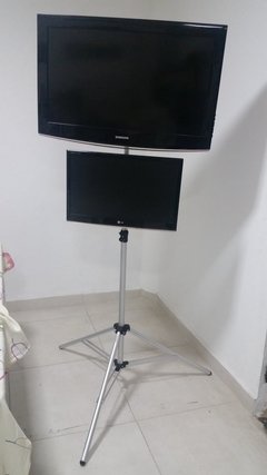 Pedestal Suporte de chão para 2 Monitores de TV e computador Led Lcd até 28''-36'' polegadas