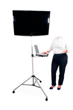 Pedestal de chão COM RODÍZIO para Tv Led Lcd até 28''-36'' polegadas com bandeja para notebook