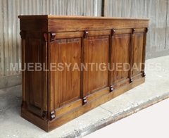Barra mostrador estilo colonial en madera maciza (BA112A) - comprar online