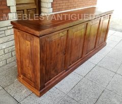 Barra mostrador estilo almacén de ramos generales realizada en madera maciza (BA114A) - comprar online