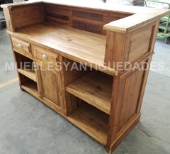 Barra mostrador en pinotea con tapa e interiores en otras maderas (BA115A) - tienda online