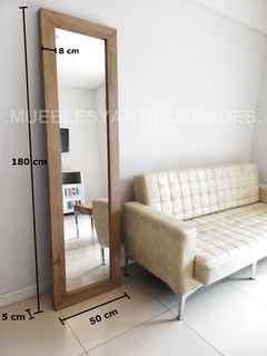 Espejo de pie con marco en madera maciza reciclada 1,80 x 0,50 mts (EM102M) - comprar online