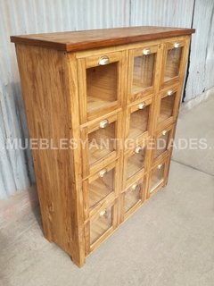 Fideera antigua con 12 cajones madera maciza reciclada (FI101A)