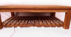 Mesa ratona con revistero tipo deck en pinotea (MR107M) - Muebles y Antiguedades - Argentina