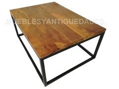 Mesa ratona estilo industrial de madera y hierro (MR119A) - tienda online