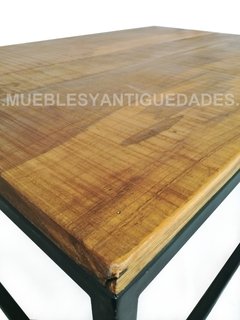 Mesa ratona estilo industrial de madera y hierro (MR119A)