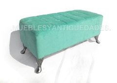 Puff banqueta rectangular capitoné pana vinílico patas metal (PR106M) - Muebles y Antiguedades - Argentina