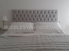 Respaldo de cama de 2 plazas capitoné tapizado en pana (RE101M) en internet