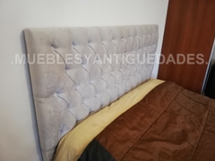 Imagen de Respaldo de cama de 2 plazas capitoné tapizado en pana (RE101M)