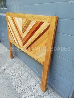 Respaldo de cama de 2 plazas con listones de madera reciclada (RE102M) - tienda online