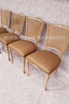 Silla estilo francés esterilla madera de guindo (SI102M) - Muebles y Antiguedades - Argentina