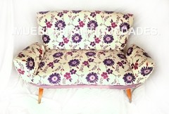 Sillón sofá mariposa 2 cuerpos tapizado en tela floreada (SL105M) - comprar online