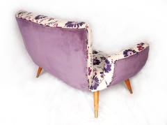 Imagen de Sillón sofá mariposa 2 cuerpos tapizado en tela floreada (SL105M)
