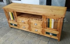 Mueble de diseño para TV audio video realizado en madera maciza reciclada (TV103M) - Muebles y Antiguedades - Argentina