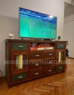 Mueble para TV de diseño realizado en madera maciza reciclada (TV107M) en internet