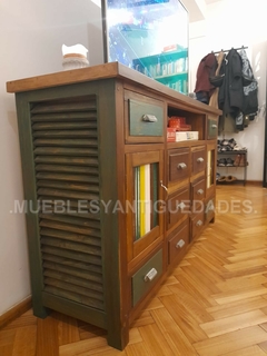 Mueble para TV de diseño realizado en madera maciza reciclada (TV107M) - Muebles y Antiguedades - Argentina