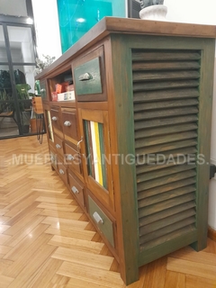 Mueble para TV de diseño realizado en madera maciza reciclada (TV107M) - tienda online