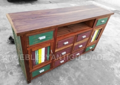 Mueble para TV de diseño realizado en madera maciza reciclada (TV107M)