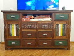 Mueble para TV de diseño realizado en madera maciza reciclada (TV107M) - comprar online