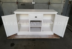 Mueble para TV / audio en madera maciza laqueado blanco (TV108M) - tienda online