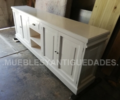 Mueble para TV / audio en madera maciza laqueado blanco (TV110M) - Muebles y Antiguedades - Argentina