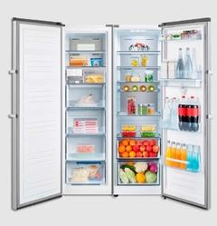 COMBO Heladera y Freezer Vondom Side by Side Linea Platinum - HEL185WD + FR185WD c/ dispenser de agua - tienda online