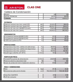 Caldera Ariston Clas One System 24 Solo Calef 24854 Kcal/h - 3301039 - tienda online