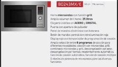 Microondas de Empotrar Bompani 25 Lts con Grill BO243MX/E - cocinasonline