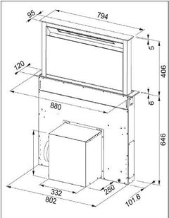 Campana Spar Franke Downdraft - 90cm - 1371275 en internet