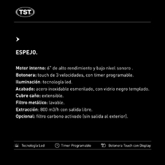 TST Campana Extractora Para Pared Modelo Espejo 90 - cod 280-90 - cocinasonline