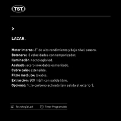 TST Campana Extractora Para Pared Modelo Lacar Cristal 90 - cod 260-90 - tienda online