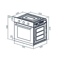 HORNO EMPOTRABLE ELECTRICO ARTEI IRON INOX 60cm - comprar online