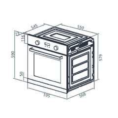 Imagen de HORNO EMPOTRABLE ELECTRICO ARTEI IRON DIGITAL INOX 60CM