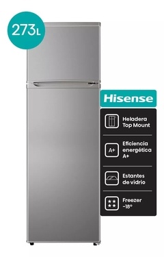 Heladera Top Mount Cíclica Hisense 273 Litros Rd-35drs Gris - comprar online