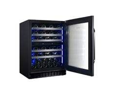 Cava Winefroz Wi-Fi luxury, 46 Botellas - Acero Inoxidable Negro, Doble Temperatura WMN38DBLACKINOX - cocinasonline