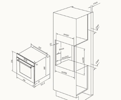 Horno eléctrico empotrable Vondom Pirolítico con Air Fry 60 cm Ultra Capacidad 81L