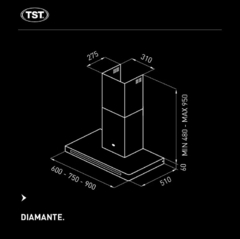 Campana De Cocina tst Diamante Touch 60 Cm Acero Inox - 310-60 en internet