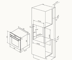 Horno eléctrico Vondom empotrable Pirolítico con Air Fry 60 cm Ultra Capacidad 81L TNC60MIBS