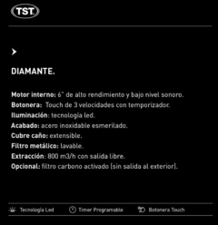 Campana Cocina Extractor Pared Tst Diamante 90 Touch Acero Color Plateado - tienda online