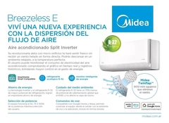 Aire acondicionado Split Midea Breezeless E Inverter Smart 4859 Fr frio/ calor - tienda online