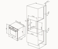 Imagen de Horno Eléctrico Empotrable Vondom 60 cm Capacidad 73L TNC60ENBS