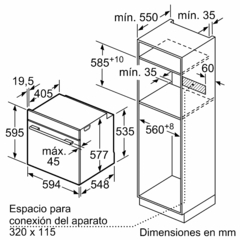 Imagen de Horno Empotrable Bosch 71 Ltrs 14 Funciones Eficiencia A+ HBG7241B1