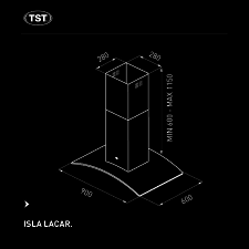 TST Campana Modelo Lacar Cristal ISLA 90 - cod 265-90 - comprar online