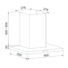 Imagen de CAMPANA ARTEI OZA 90cm EXTRACTOR PURIFICADOR ACERO INOXIDABLE DE PARED TIPO NIHUIL